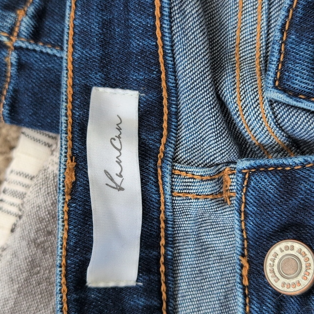 KanCan Women's Distressed Dark Blue Denim Jeans - Picture 2 of 8